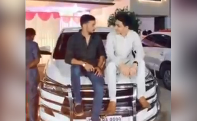 Telangana Minister's Grandson Seen Sitting Atop Police Van In TikTok Clip