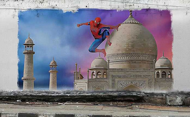 Spider-Man Swings From Taj Mahal To India Gate In Mumbai Wall Art