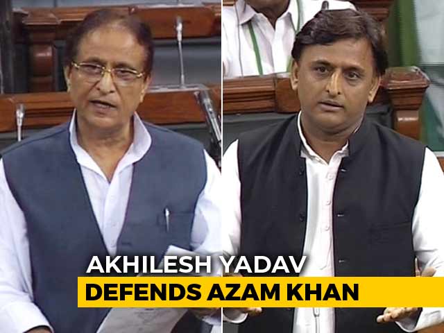 Akhilesh Yadav Defends Azam Khan's Sexist Remarks In Parliament