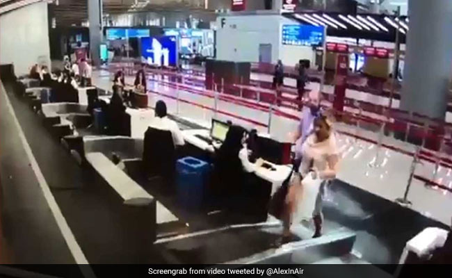 Watch: Woman Boards Luggage Belt Assuming It Would Take Her To The Plane