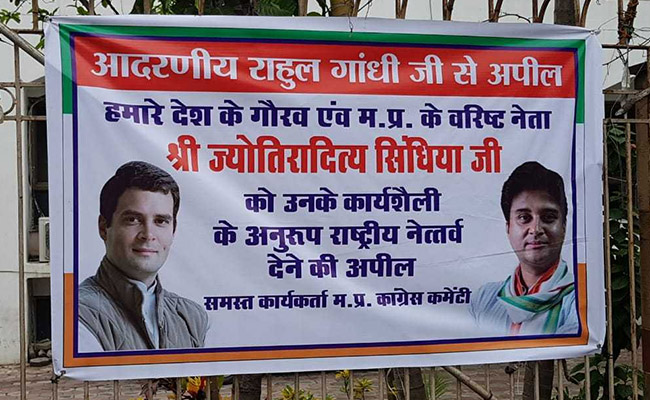 "Jyotiraditya Scindia For Chief" Poster Appears And Vanishes Within Hours In Bhopal