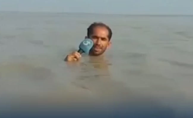 Pakistani Journalist Reports From Neck-Deep Water In Viral Video