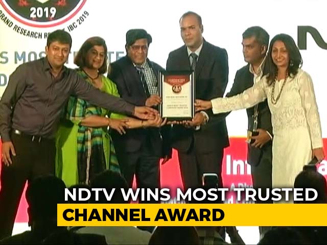 NDTV Wins "India's Most Trusted News Broadcaster 2019 Award"