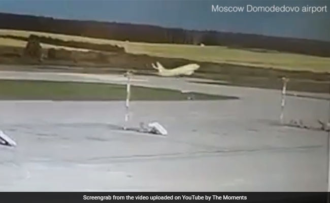 Caught On Camera: Passenger Plane Overshoots Runway, Hits Lighting Units