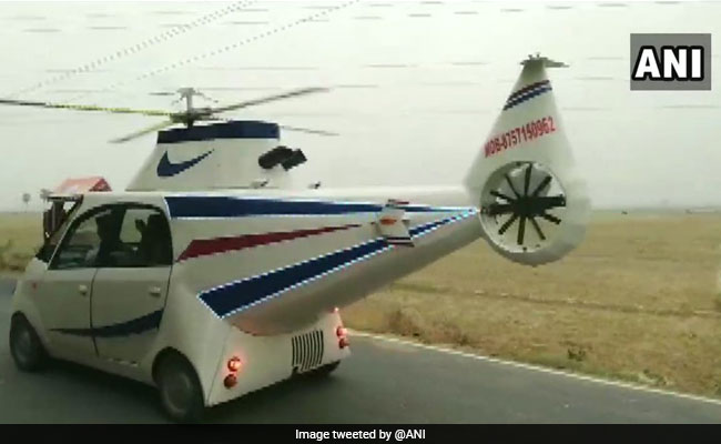 "Childhood Dream": Man Modifies Tata Nano Into "Helicopter Car" In Bihar