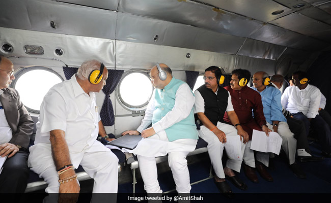 Amit Shah Surveys Flood-Hit Karnataka, Opposition Flags Other Concerns