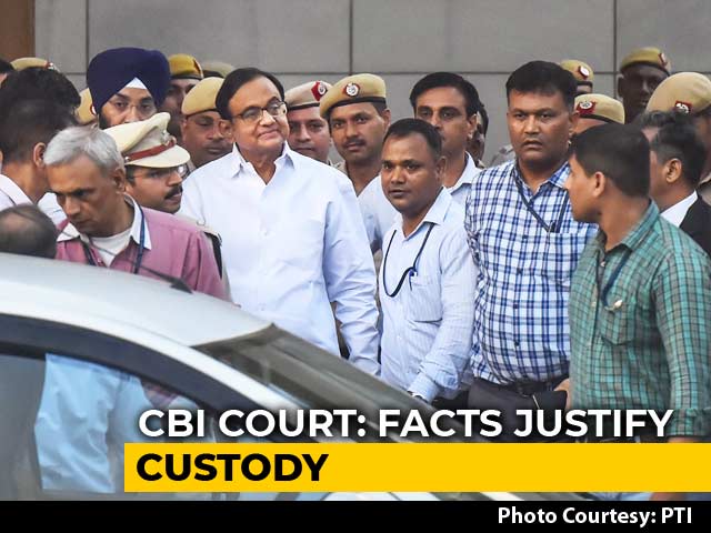 "Considering Facts, Justified": CBI Custody Till Monday For P Chidambaram