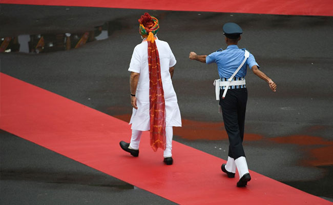 PM Modi Stays With Signature '<i>Safa</i>' In Sixth Independence Day Speech