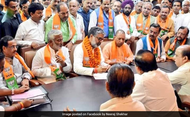 Neeraj Shekhar Files Rajya Sabha Bypoll Nomination As BJP Candidate