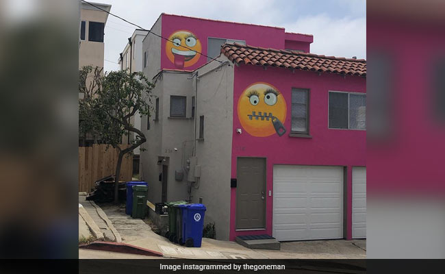 Petty Fight In A Neighborhood Ended With A Home Covered In Giant Emoji
