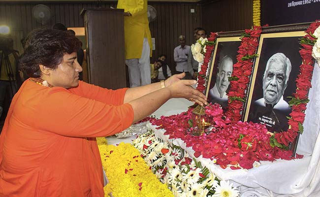 At Memorial For BJP Leaders, Pragya Thakur's Opposition Conspiracy Theory