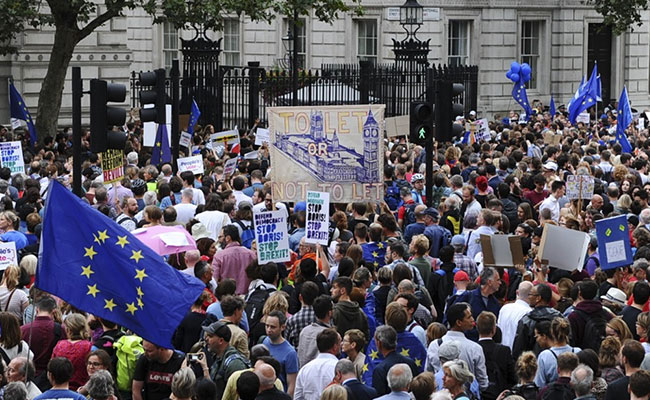 Protests In Britain Against Prime Minister Boris Johnson's Brexit Move