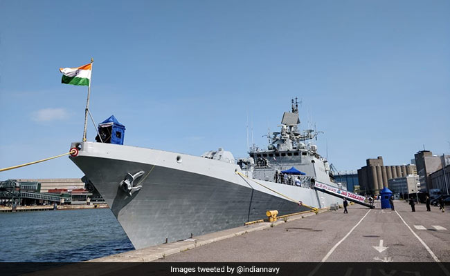 Navy's State-Of-The-Art Frigate INS Tarkash Reaches Port In Spain