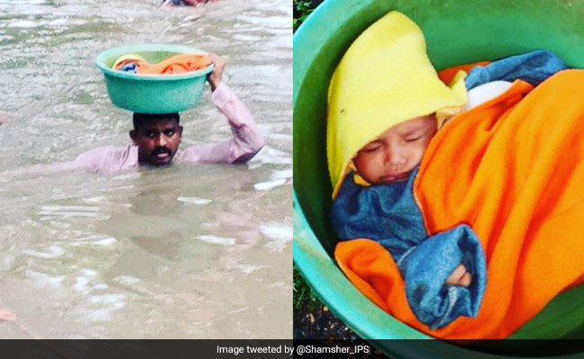 Vadodara Rain: 2 साल की बच्ची को बचाने के लिए पुलिसकर्मी गले तक भरे पानी में उतरा, फिर टब में रखकर यूं बचाई जान