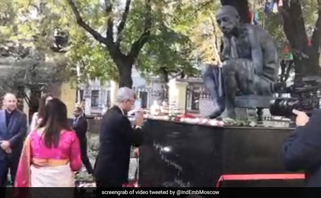 S Jaishankar Unveils Mahatma Gandhi Statue At Indian Embassy In Moscow