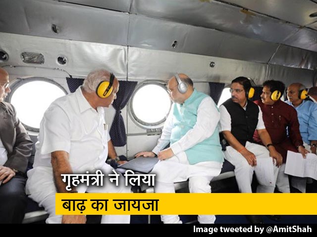 कर्नाटक में बाढ़ प्रभावित इलाकों का अमित शाह ने किया हवाई सर्वे