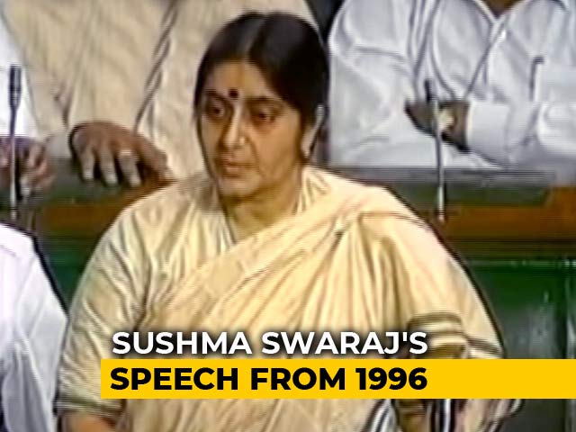 Watch: Sushma Swaraj's Fiery Speech From 1996
