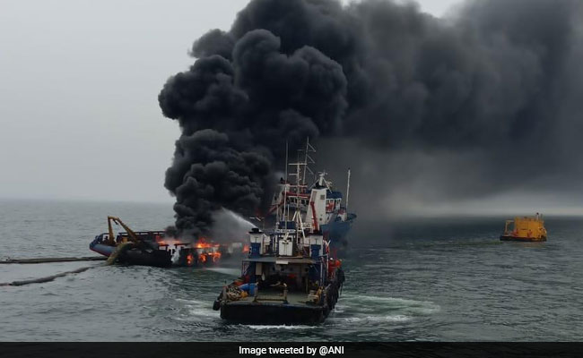 One Dead As Sailors Jump From Burning Ship Near Andhra Coast