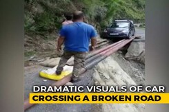 Video: Car Crosses Huge Ditch On Risky Iron Rods In Himachal Video: Car Crosses Huge Ditch On Risky Iron Rods In Himachal