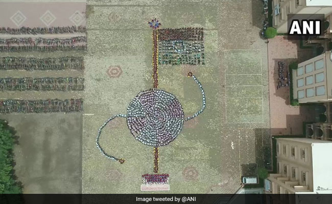 Gujarat Students Form Human Chain To Make National Flag, <i>Rakhi</i>. See Pics