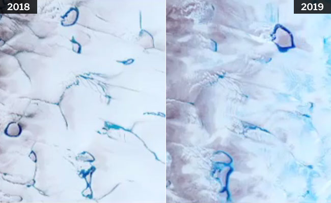 Before And After Pictures Show Greenland's Rapid Ice Melt From Space