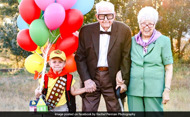 5-Year-Old's <i>'Up'</i>-Themed Photoshoot With Great-Grandparents Is Viral