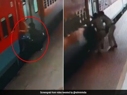 Man Slips Trying To Board Moving Train. Watch Incredible Rescue By RPF Man Slips Trying To Board Moving Train. Watch Incredible Rescue By RPF