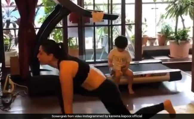 करीना कपूर को एक्सरसाइज करते यूं देख रहे थे तैमूर अली खान, वायरल हुआ Video