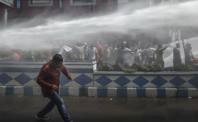 Tear Gas, Water Cannons On Kolkata Streets As BJP Workers Clash With Cops
