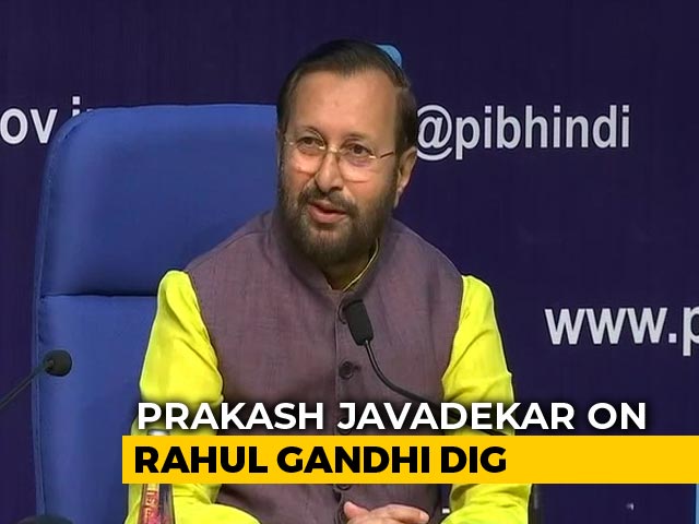"Not Seen In 90 Out Of 100 Days": Prakash Javadekar On Rahul Gandhi Dig
