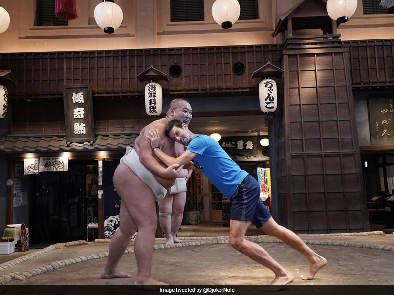 "Out Of Shape" Novak Djokovic Takes On Sumo Wrestler In One-On-One Fight Ahead Of Japan Open. Watch