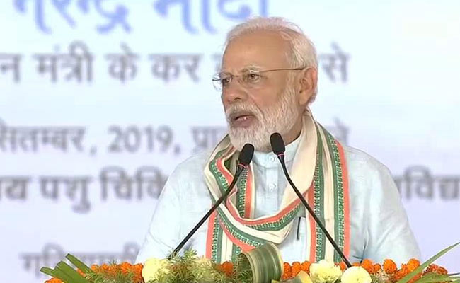 मथुरा में बोले पीएम मोदी, ‘गाय’ का नाम सुनकर कुछ लोगों के खड़े हो जाते हैं बाल, 'ओम' सुनकर लगता है करंट