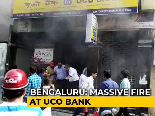 Major Fire At Bank In Bengaluru, People Try To Jump Off Building