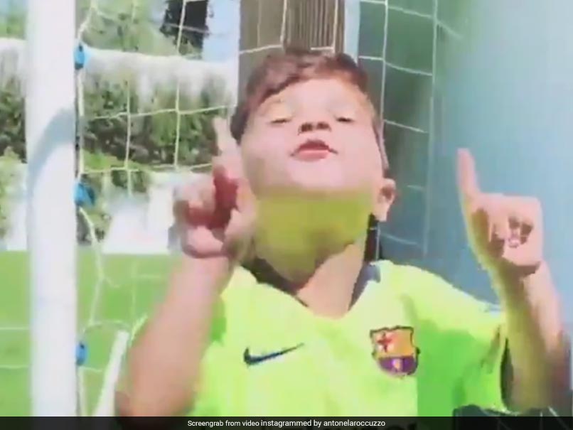 Watch: Mateo Messi Mimicking Father's Iconic Goal Celebration Is Breaking The Internet