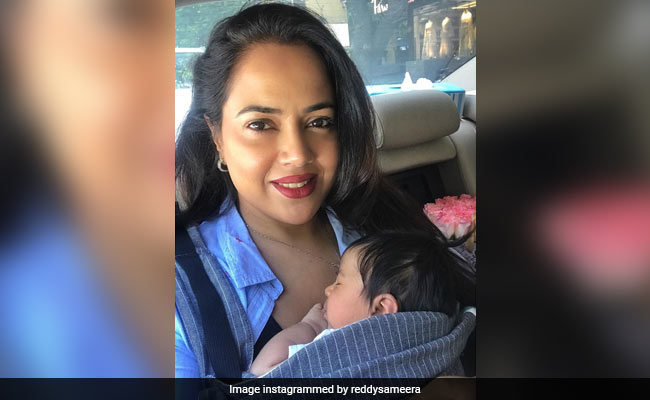 Sameera Reddy Can't Help But 'Feel Good' As Her Daughter Nyra Turns 2-Months-Old