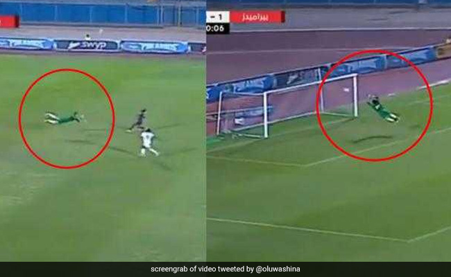 फुटबॉल मैच में गोलकीपर ने 5 सेकंड में बचाए दो गोल, देखते रह गए खिलाड़ी, देखें VIDEO