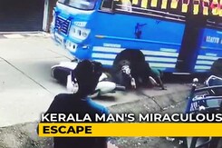 Watch: Man Escapes Unhurt After Bus Hits, Drags Him On Kerala Road Watch: Man Escapes Unhurt After Bus Hits, Drags Him On Kerala Road