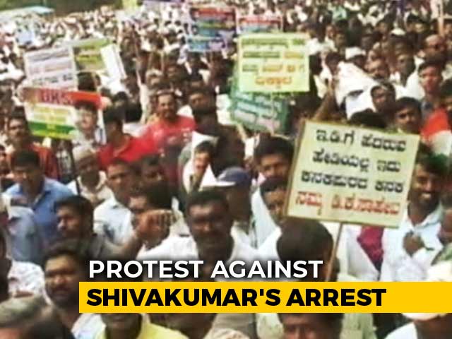 Thousands Flood Bengaluru To Protest DK Shivakumar's Arrest, Traffic Hit