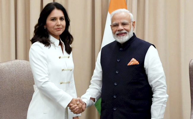 PM Modi Meets US Presidential Candidate Tulsi Gabbard In New York
