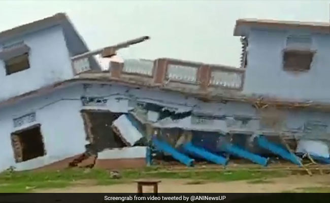 Watch: House, Water Tank Collapses In Seconds In Rain-Hit Uttar Pradesh