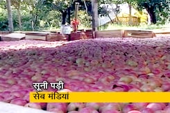 कश्मीर में मंडी में सेब बेचने नहीं जा पा रहे कारोबारी कश्मीर में मंडी में सेब बेचने नहीं जा पा रहे कारोबारी