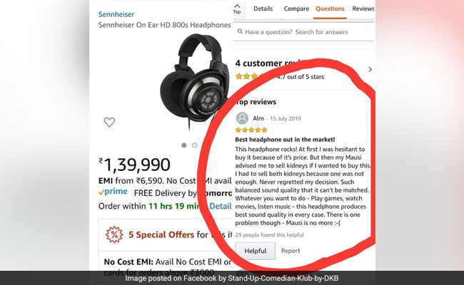 Amazon पर बिक रहा है 1.39 लाख का हेडफोन, शख्स ने रिव्यू में लिखा- 'मौसी की दोनों किडनी बेच डालीं!'
