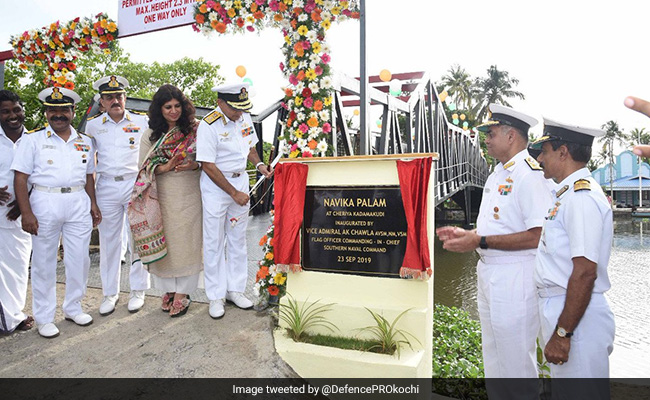 Navy Builds New Bridge To Link Flood-Hit Island To Mainland In Kerala