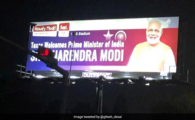 Digital Billboards Of PM Come Up In Houston Ahead Of "Howdy, Modi!" Event