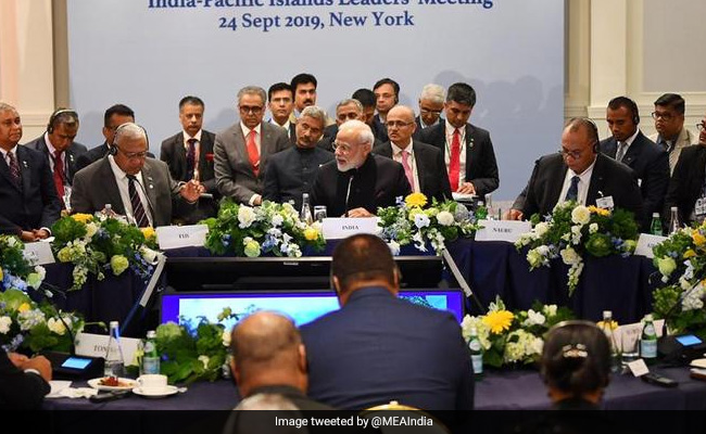 PM Modi Meets Leaders Of Pacific Island Countries In New York