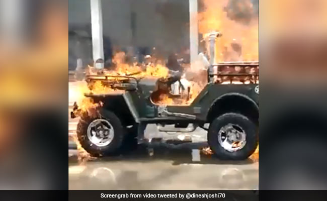 Gujarat Man Set Jeep On Fire After "It Didn't Start", Friend Shot Video
