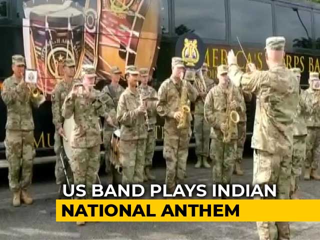Watch: US Army Band Plays "<i>Jana Gana Mana</i>..." During Joint Military Drill