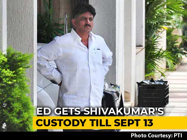 Congress's DK Shivakumar To Be In Probe Agency Custody Till September 13