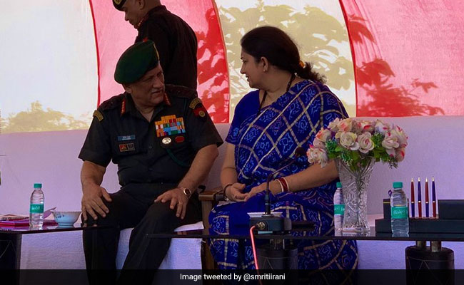 Smriti Irani Visits Amethi, Meets Army Chief Bipin Rawat
