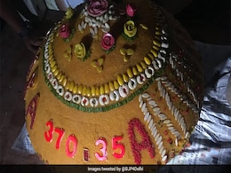 On PM's Birthday, BJP's Giant Ladoo Celebrating Article 370, 69 Kilogram Cake On PM's Birthday, BJP's Giant Ladoo Celebrating Article 370, 69 Kilogram Cake